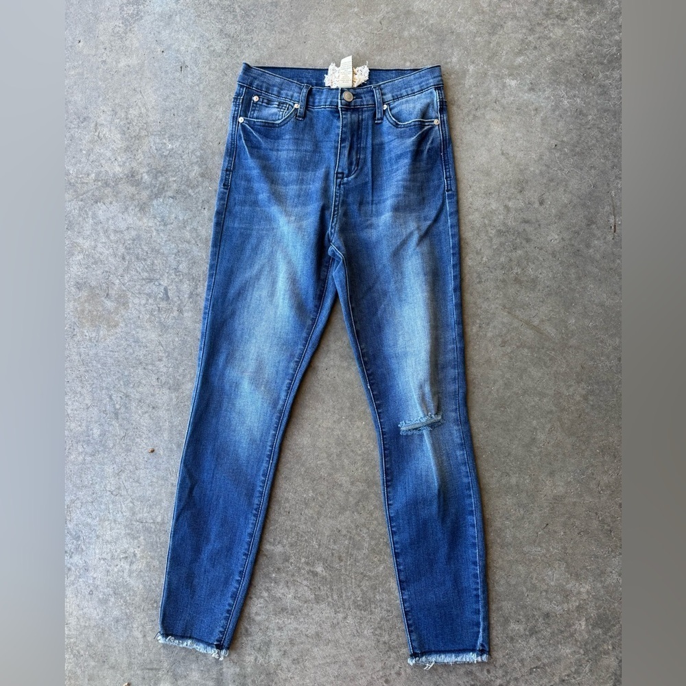 Altar'd State Distressed Blue Skinny Jeans
